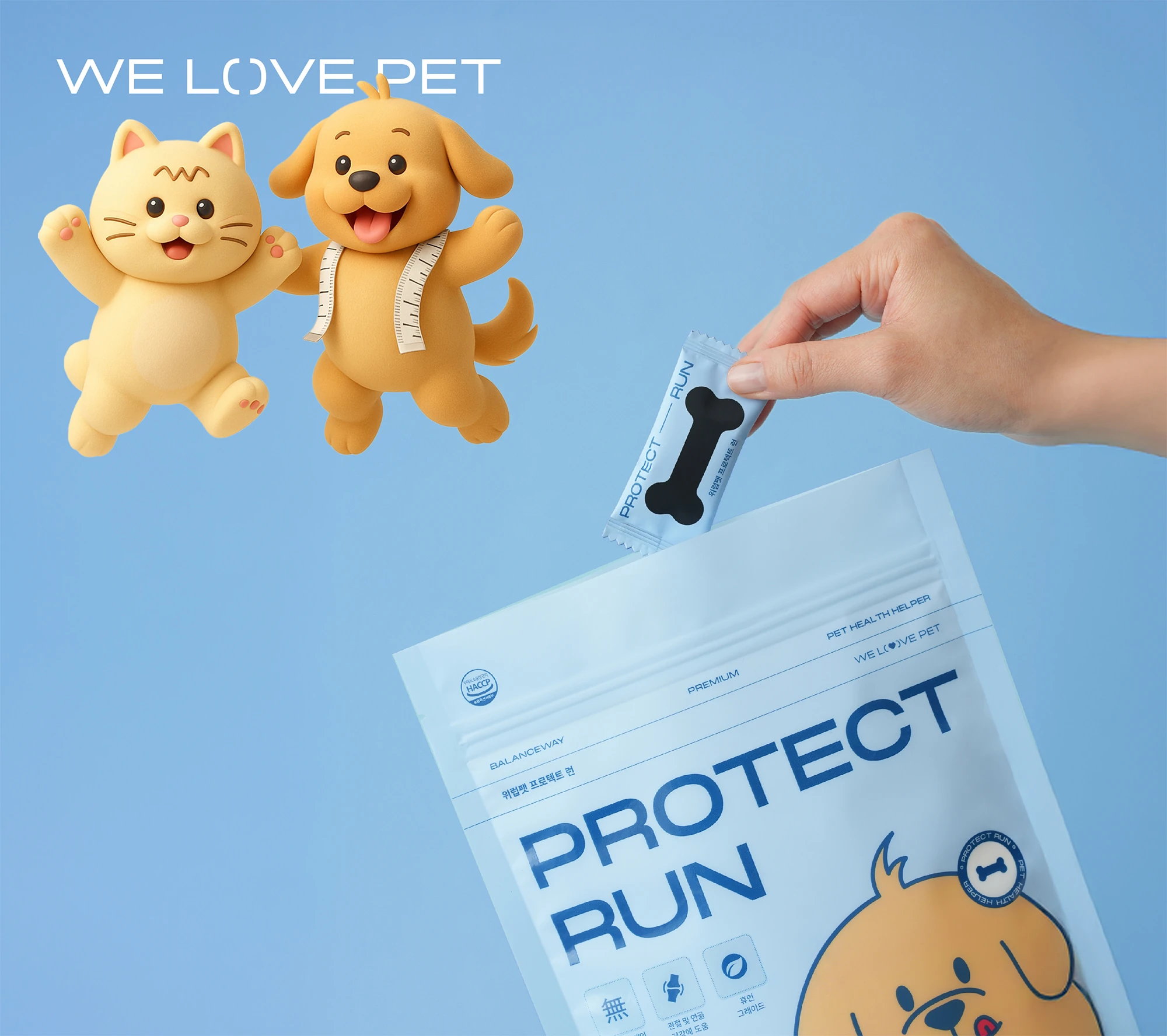 welovepet — brand and Protect Run packaging